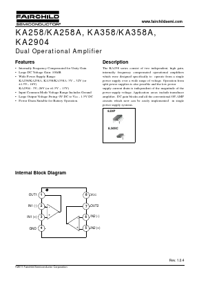 KA258D Datasheet PDF Fairchild Semiconductor