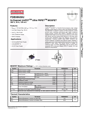 FDB38N30U Datasheet PDF Fairchild Semiconductor