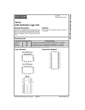 74F181SC Datasheet PDF Fairchild Semiconductor
