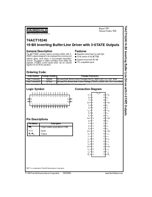 74ACT16240MTDX Datasheet PDF Fairchild Semiconductor