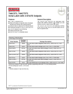 74AC573 Datasheet PDF Fairchild Semiconductor