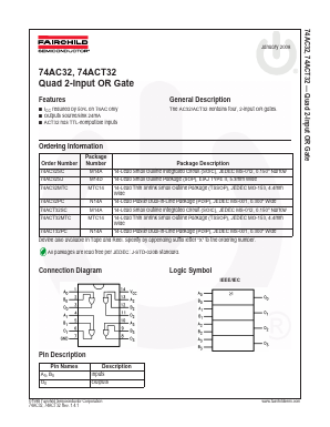 74AC32 Datasheet PDF Fairchild Semiconductor