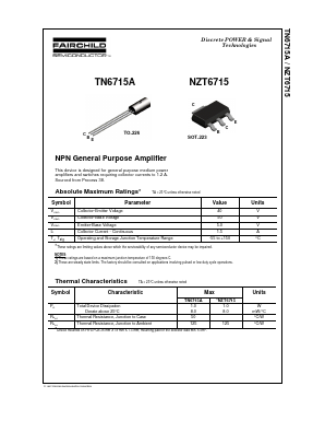 TN6715A Datasheet PDF Fairchild Semiconductor