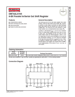 DM74ALS165 Datasheet PDF Fairchild Semiconductor