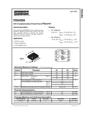 FDS4559_02 Datasheet PDF Fairchild Semiconductor