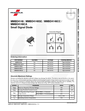 MMBD4148 Datasheet PDF Fairchild Semiconductor