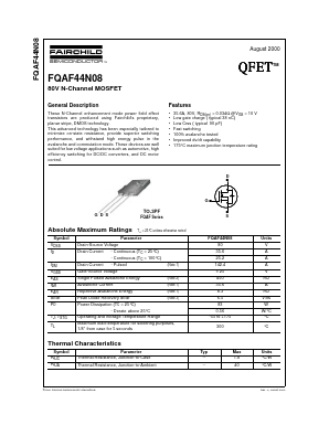 FQAF44N08 Datasheet PDF Fairchild Semiconductor