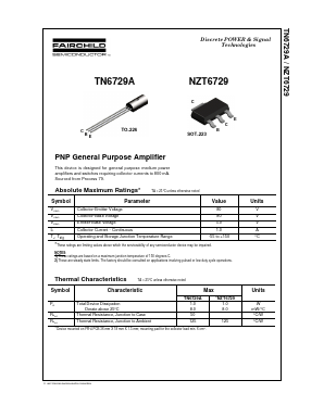 TN6729A Datasheet PDF Fairchild Semiconductor
