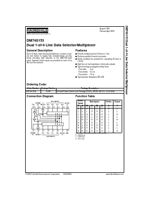 DM74S153N Datasheet PDF Fairchild Semiconductor