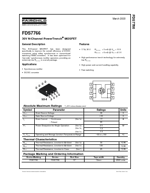 FDS7766 Datasheet PDF Fairchild Semiconductor