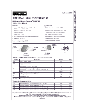 FDP120AN15A0 Datasheet PDF Fairchild Semiconductor