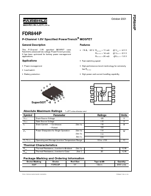 FDR844P Datasheet PDF Fairchild Semiconductor