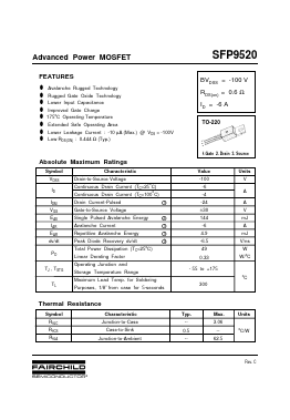 SFP9520 Datasheet PDF Fairchild Semiconductor