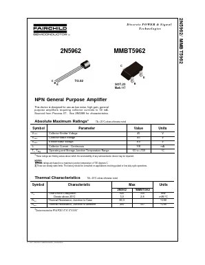 2N5962 Datasheet PDF Fairchild Semiconductor