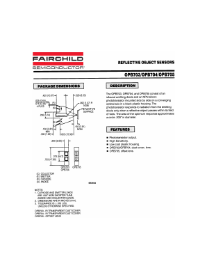 OPB705 Datasheet PDF Fairchild Semiconductor
