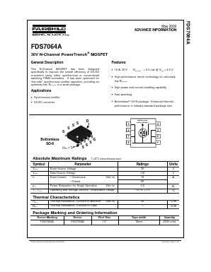 FDS7064A Datasheet PDF Fairchild Semiconductor