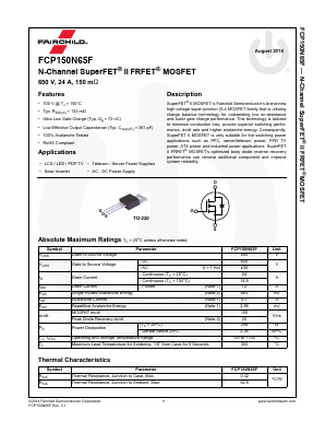 FCP150N65F Datasheet PDF Fairchild Semiconductor