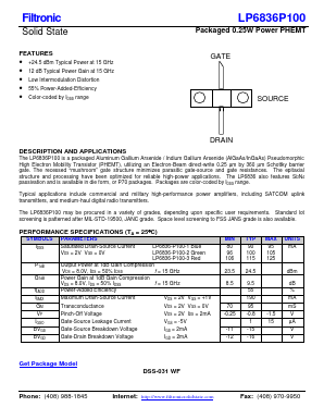 LP6836P100 Datasheet PDF Filtronic PLC