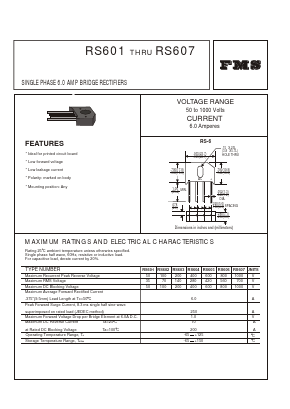 RS601 Datasheet PDF Formosa Technology