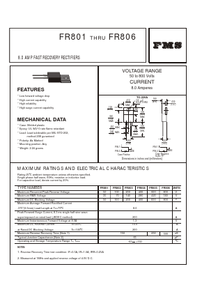 FR806 Datasheet PDF Formosa Technology