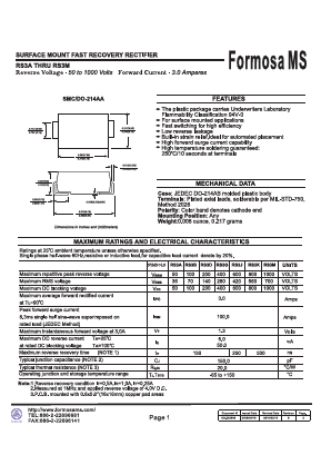 RS3D Datasheet PDF Formosa Technology
