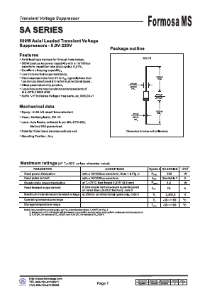 SA5.0C-H Datasheet PDF Formosa Technology
