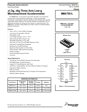 MMA7361LR2 Datasheet PDF Freescale Semiconductor