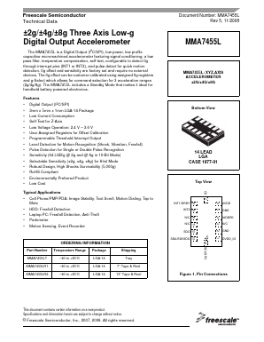 MMA7455LR2 Datasheet PDF Freescale Semiconductor