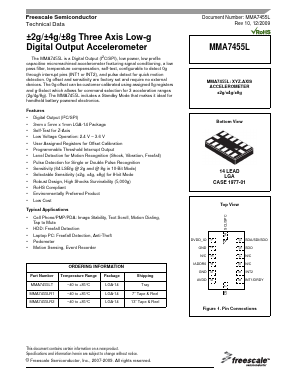 MMA7455LR1 Datasheet PDF Freescale Semiconductor