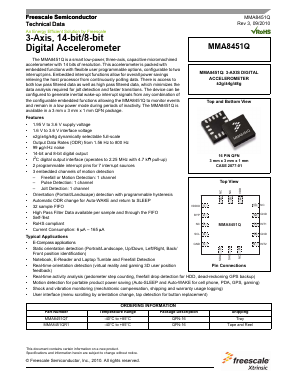 MMA8451QT Datasheet PDF Freescale Semiconductor