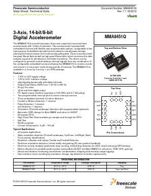 MMA8451QT Datasheet PDF Freescale Semiconductor