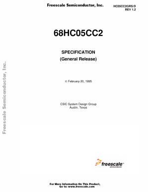 MC68HC05CC2 Datasheet PDF Freescale Semiconductor