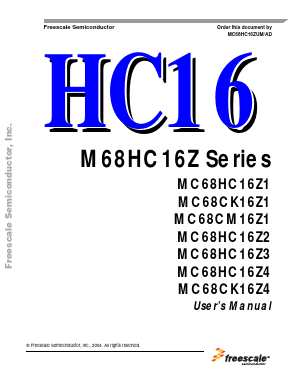 MC68CK16Z1 Datasheet PDF Freescale Semiconductor