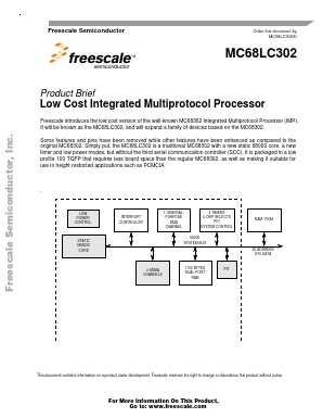 MC68LC302AF16VCT Datasheet PDF Freescale Semiconductor