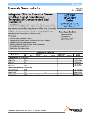 MPX5100DP Datasheet PDF Freescale Semiconductor