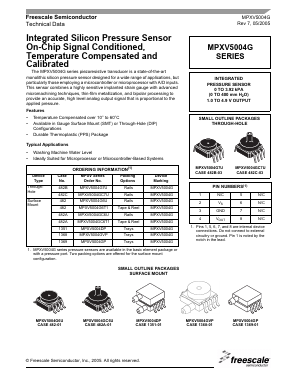 MPXV5004G6T1 Datasheet PDF Freescale Semiconductor