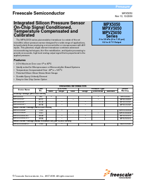 MPXV5050GC6U Datasheet PDF Freescale Semiconductor