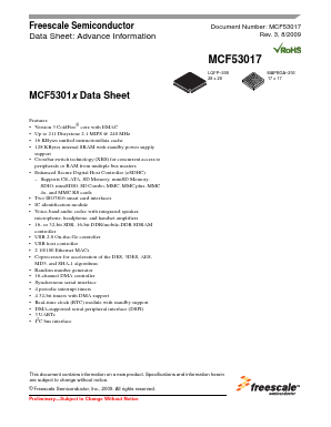 MCF53012 Datasheet PDF Freescale Semiconductor