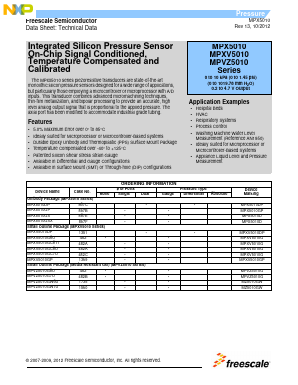 MPXV5010DP Datasheet PDF Freescale Semiconductor