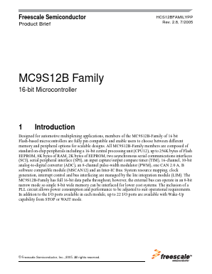 MC9S12B Datasheet PDF Freescale Semiconductor