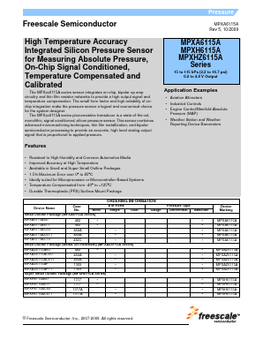 MPXH6115A6U Datasheet PDF Freescale Semiconductor