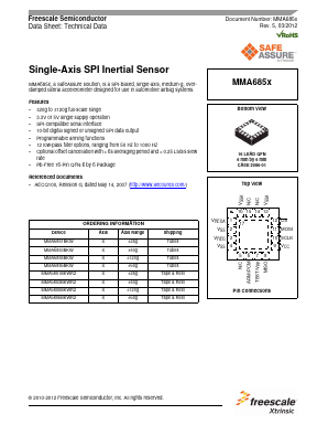 MMA6853BKWR2 Datasheet PDF Freescale Semiconductor