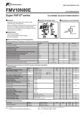 FMV10N80E Datasheet PDF Fuji Electric