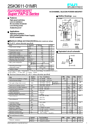 2SK3611 Datasheet PDF Fuji Electric