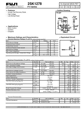 K1278 Datasheet PDF Fuji Electric