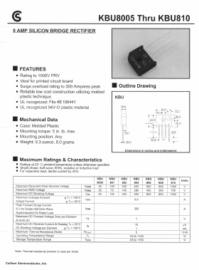 KBU801 Datasheet PDF Fuji Electric