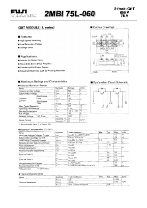 2MBI75L-060 Datasheet PDF Fuji Electric
