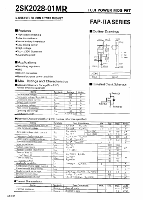K2028-01MR Datasheet PDF Fuji Electric