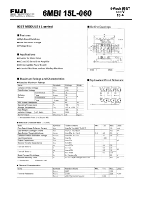 6MBI15L-060 Datasheet PDF Fuji Electric