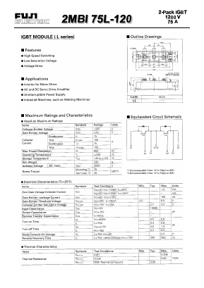 2MBI75L-120 Datasheet PDF Fuji Electric